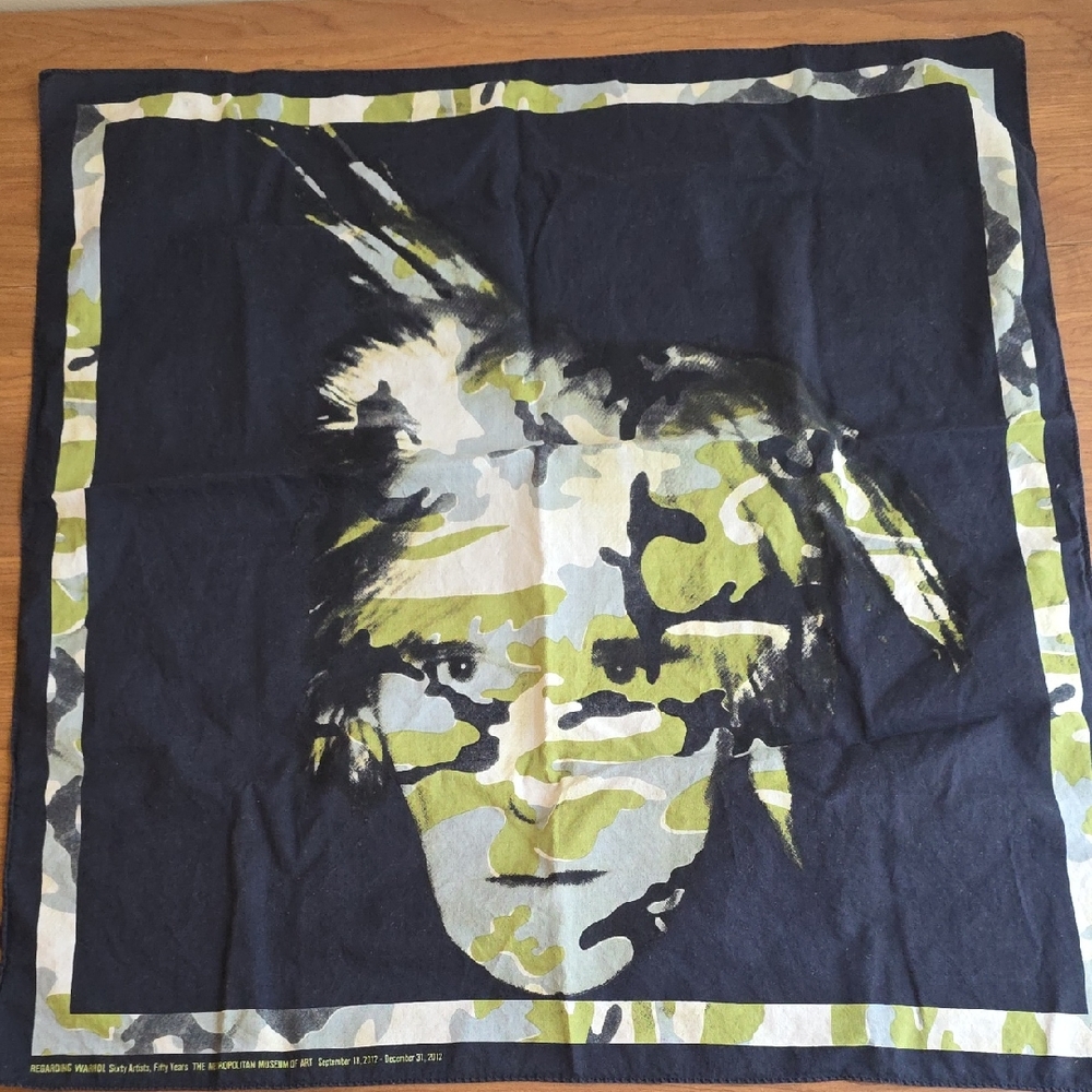 Graphic Camouflage Face Bandana Scarf - Black & Olive